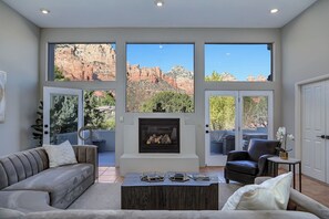 Smart TV, fireplace, video games, toys