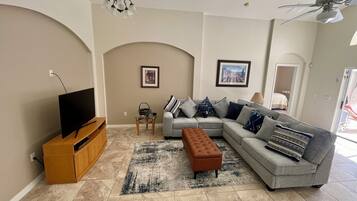 Smart TV, DVD player, books