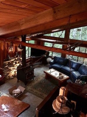 Smart TV, fireplace, Hulu, DVD player
