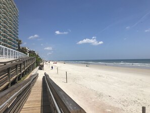 On the beach, beach towels
