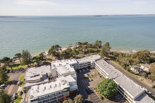 Aerial view of apartment block
