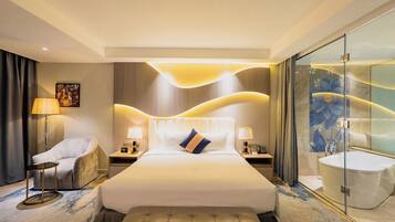 Luxury King Room, City View | Minibar, in-room safe, desk, blackout curtains