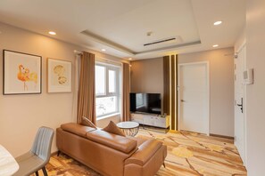 公寓, 2 间卧室, 转角 | 起居区 | 智能电视