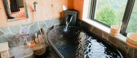 Private Vacation Home | Bathroom | Separate tub and shower, spring water tub, free toiletries, hair dryer