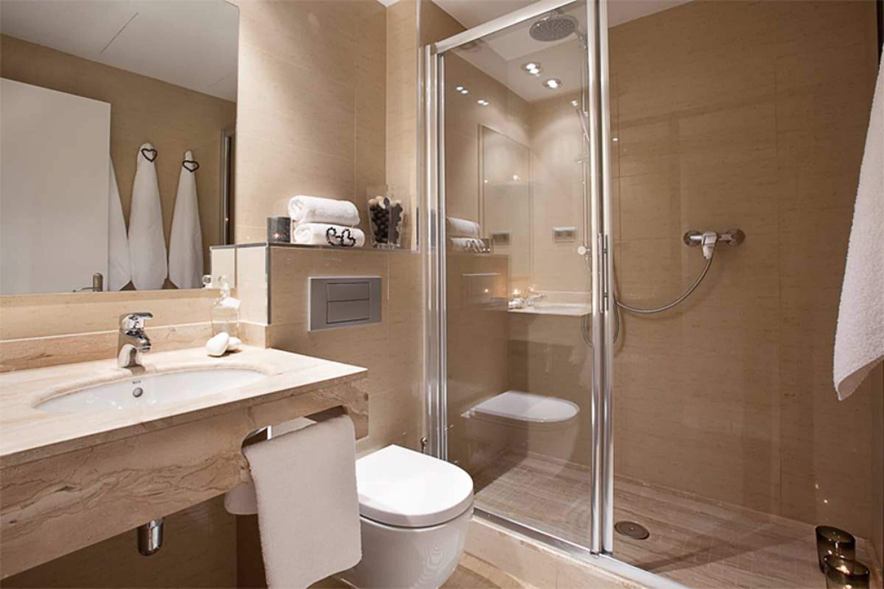 Deluxe Apartment | Bathroom | Shower, hair dryer, towels