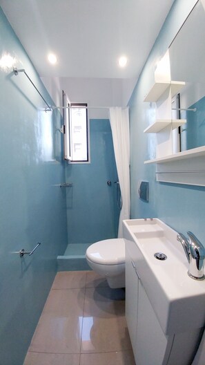 Appartement, 2 chambres (6) | Salle de bain | Douche, sèche-cheveux, serviettes fournies, savon