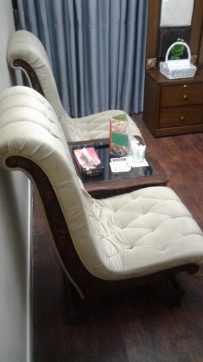 42-inch LED TV with cable channels, TV, fireplace