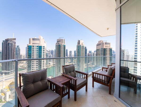Deluxe Apartment, 3 Bedrooms | Balcony view