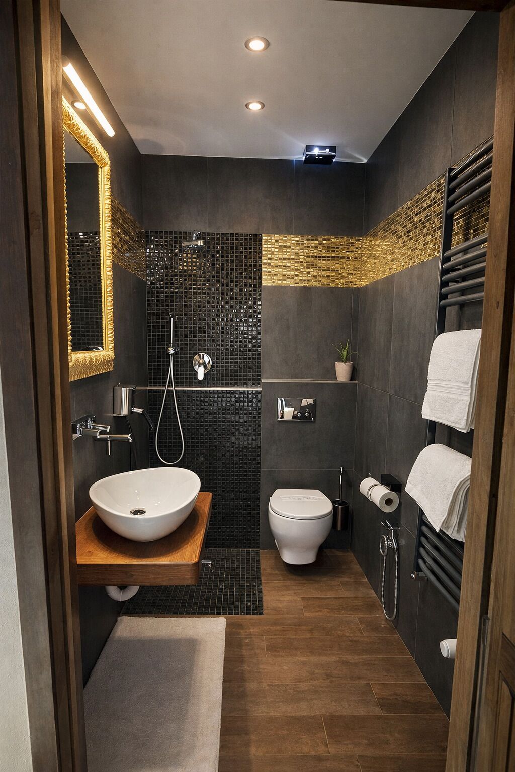 Douche, articles de toilette écologiques, sèche-cheveux, bidet