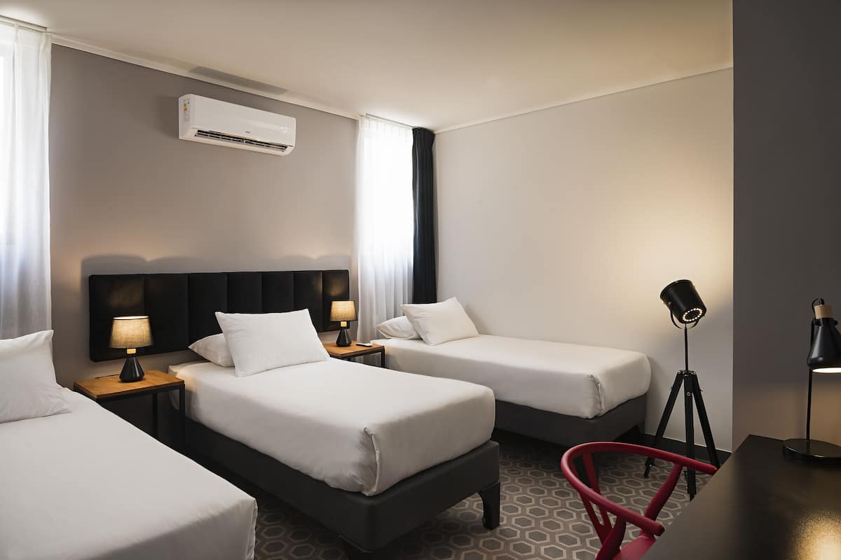 In-room safe, desk, laptop workspace, blackout curtains