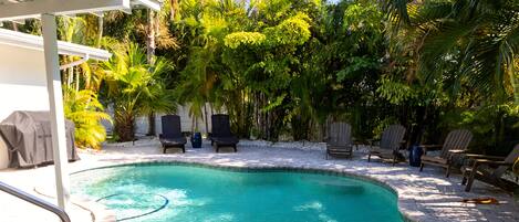 Outdoor pool, a heated pool