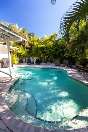 Outdoor pool, a heated pool
