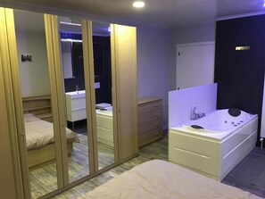 1 bedroom, desk, soundproofing, iron/ironing board