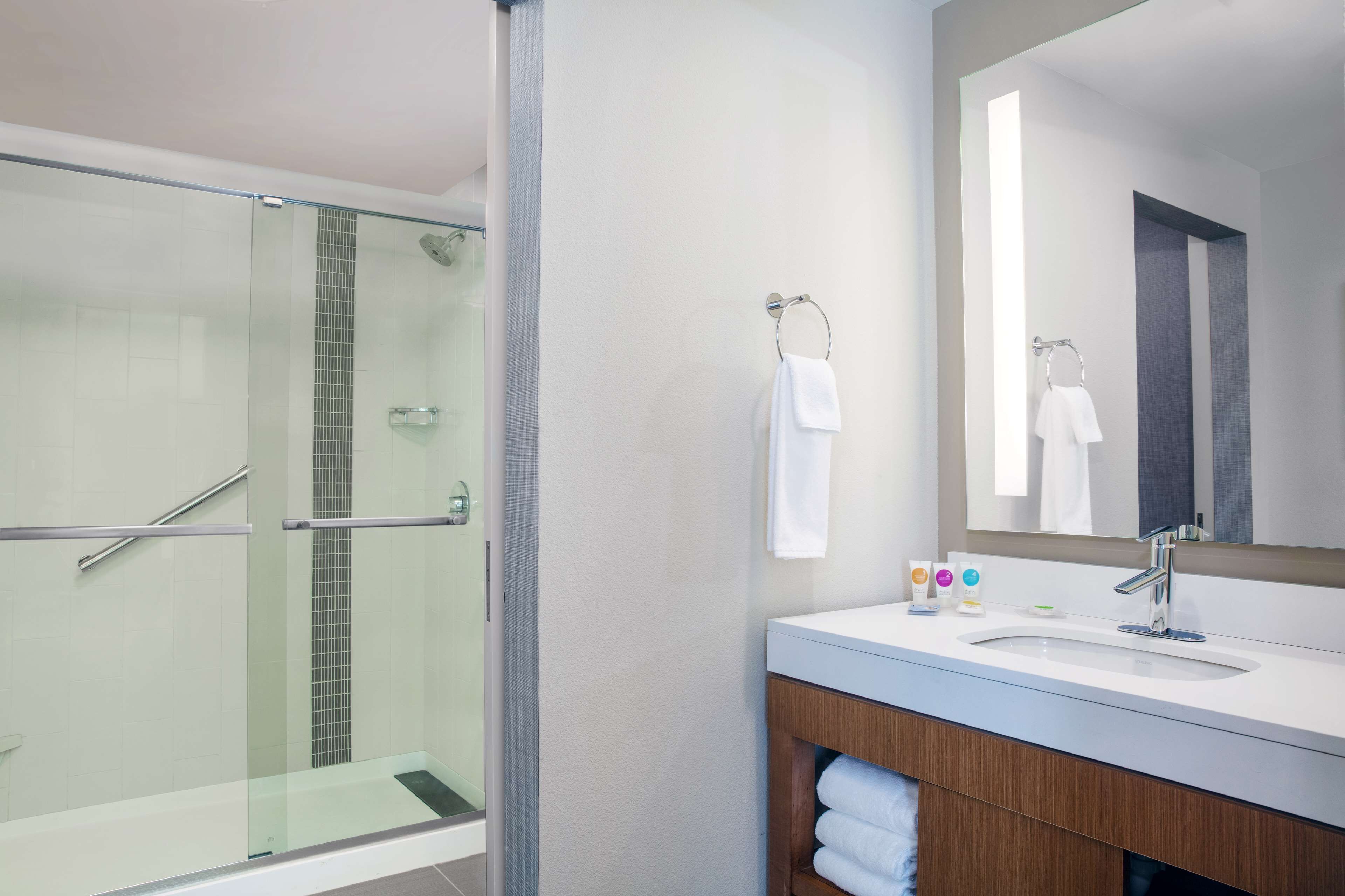 room, 1 king bed with sofa bed | bathroom | combined shower/bathtub, free toiletries, hair dryer, towels