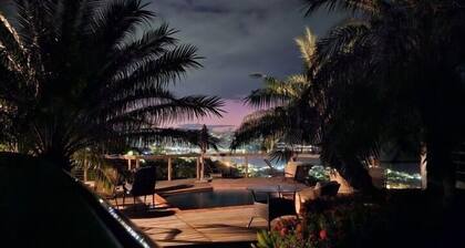 Spacious house with an amazing view of the ocean on a private deck.