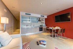 Apartment, Pool Access, Sea View | Living area