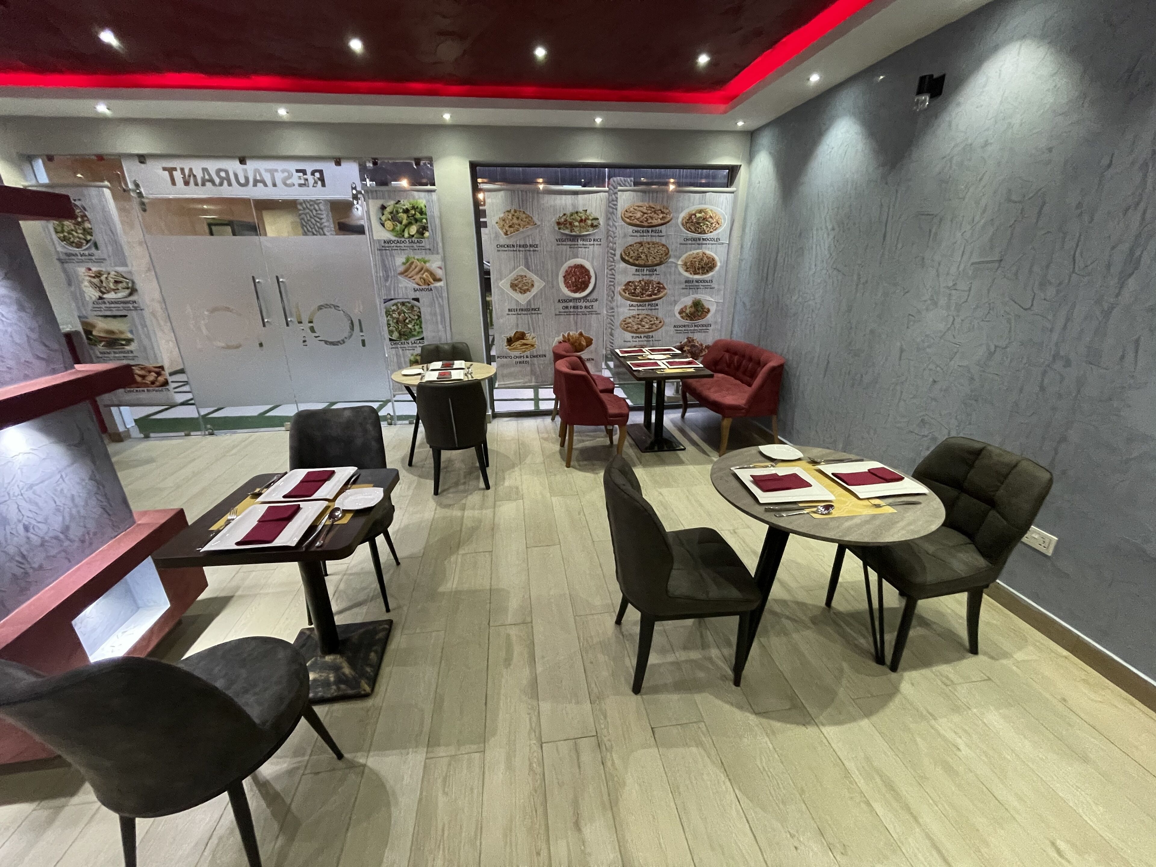 breakfast, lunch and dinner served