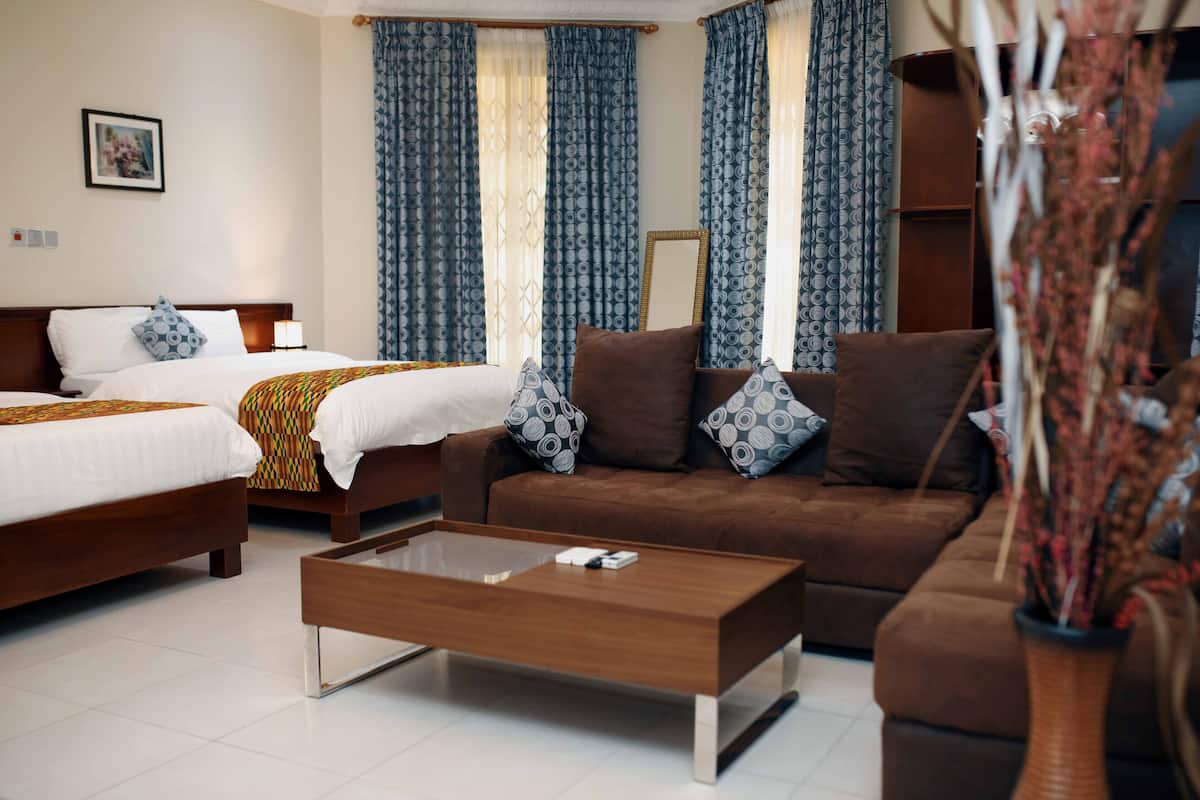 double or twin room | living area | 32-inch led tv with satellite channels, tv