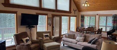 Fernseher, Kamin, DVD-Player