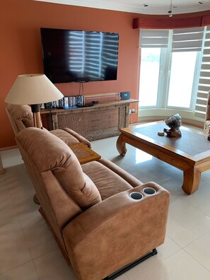TV, DVD player, table tennis, books