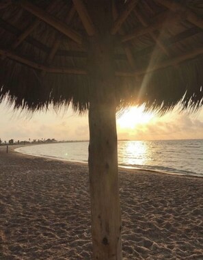 Sun-loungers, beach towels