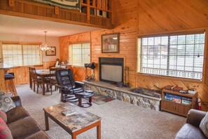 TV, fireplace, DVD player
