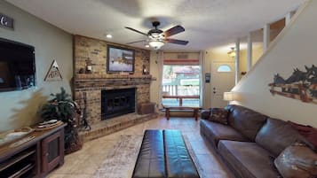 TV, fireplace, DVD player