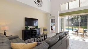 Smart TV, video games, DVD player, table football