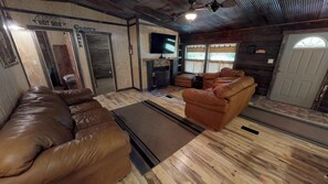 TV, fireplace, DVD player