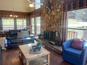 TV, fireplace, DVD player