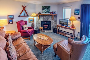 TV, fireplace, DVD player