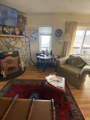 TV, fireplace, DVD player
