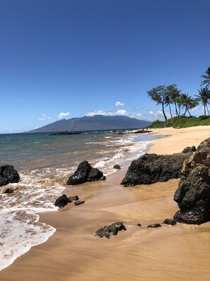 Beach nearby, sun-loungers, beach towels