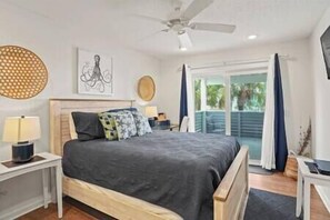 4 bedrooms, desk, iron/ironing board, travel cot