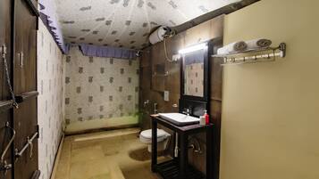 Luxury Tent, Lake View | Bathroom | Shower, rainfall showerhead, free toiletries, towels