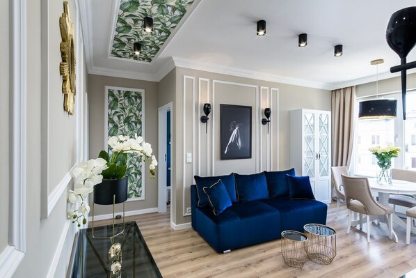 Premier-Apartment | 1 Schlafzimmer, Bügeleisen/Bügelbrett, kostenloses WLAN, Bettwäsche