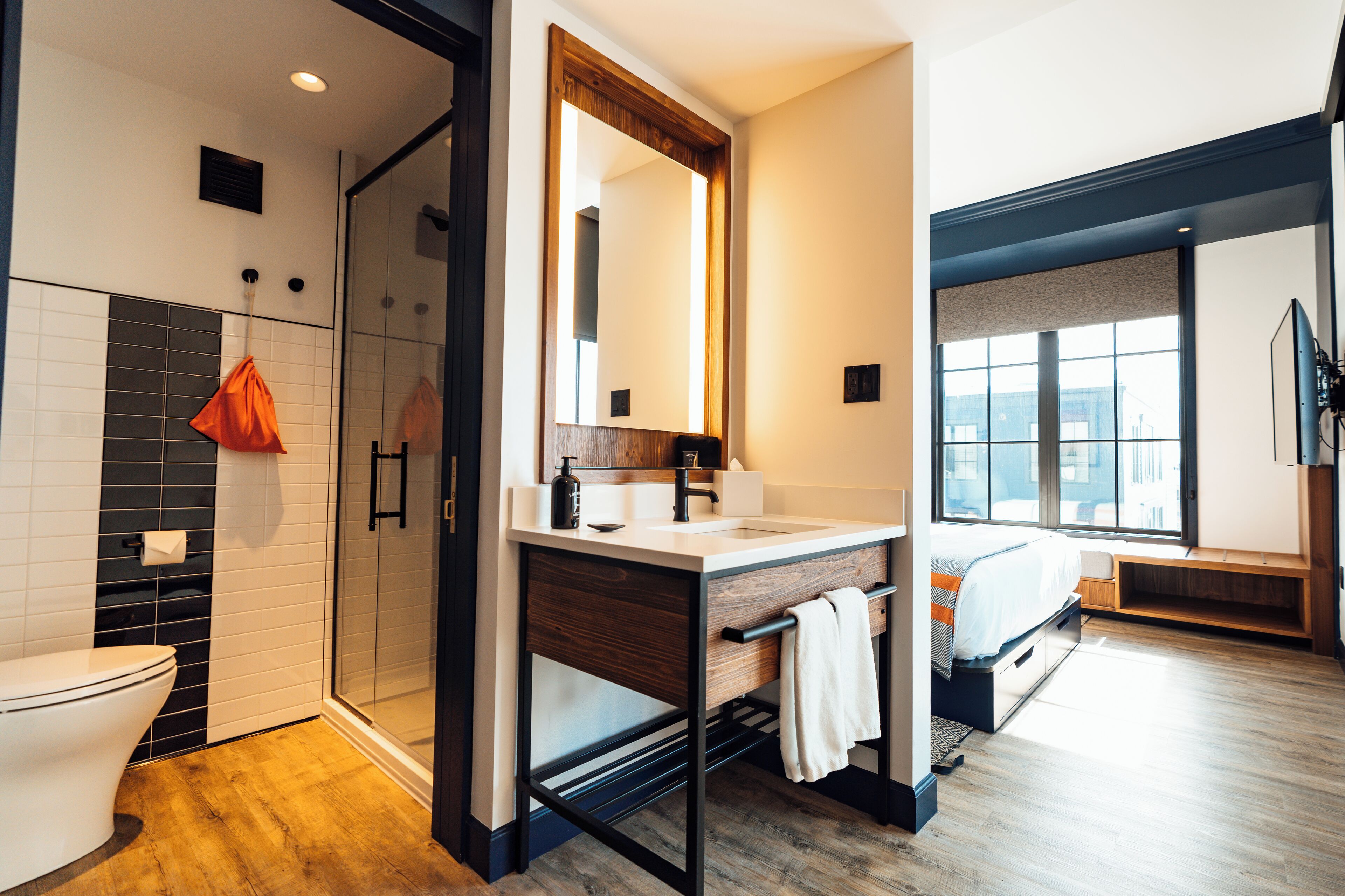 room, 1 king bed (marina) | bathroom | designer toiletries, hair dryer, towels, soap