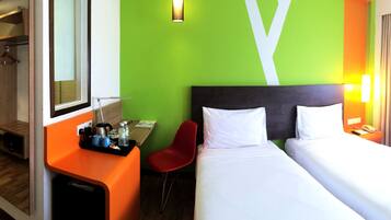 In-room safe, desk, blackout curtains, soundproofing