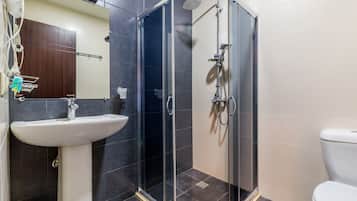 Standard Double Room, Balcony, Courtyard View | Bathroom | Shower, free toiletries, hair dryer, slippers