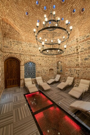 Salas de tratamiento para parejas, baño de vapor y baño turco o hammam
