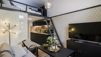 Studio (Apartment, Slezska 42) | Private kitchen | Fridge, microwave, oven, stovetop