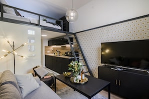 Studio (Apartment, Slezska 42) | Private kitchen | Fridge, microwave, oven, stovetop - Royal APTs Prague by Michal&Friends (Prague)