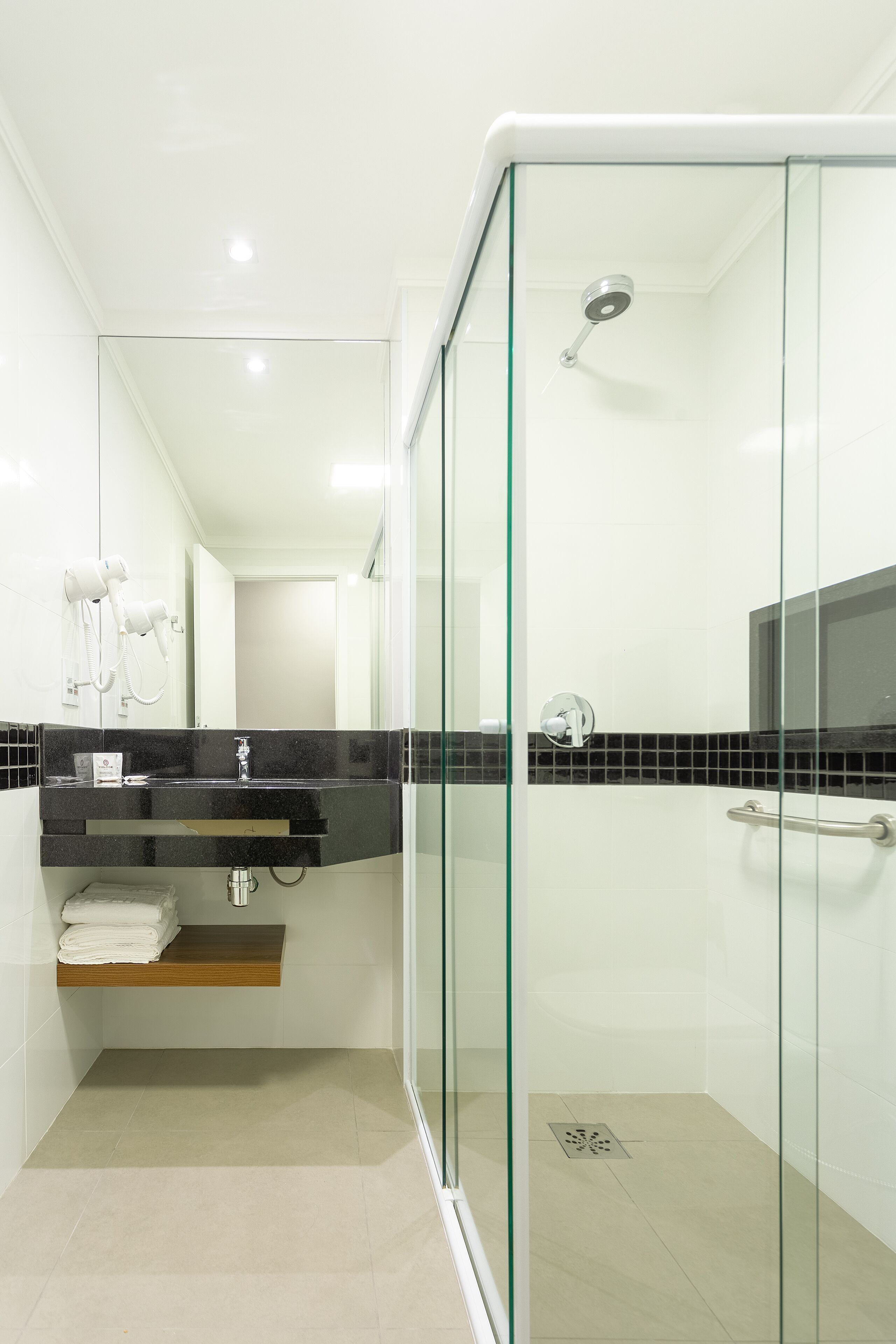 Bathroom | Shower, free toiletries, hair dryer, towels