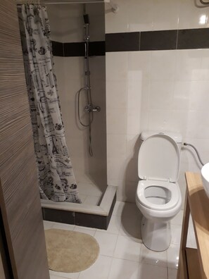 Studio | Badezimmer | Dusche, Handtücher, Toilettenpapier