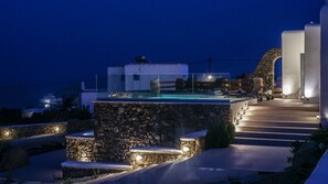 Front of property – evening/night - Ortus White Mykonian Luxury Villa (Mykonos)