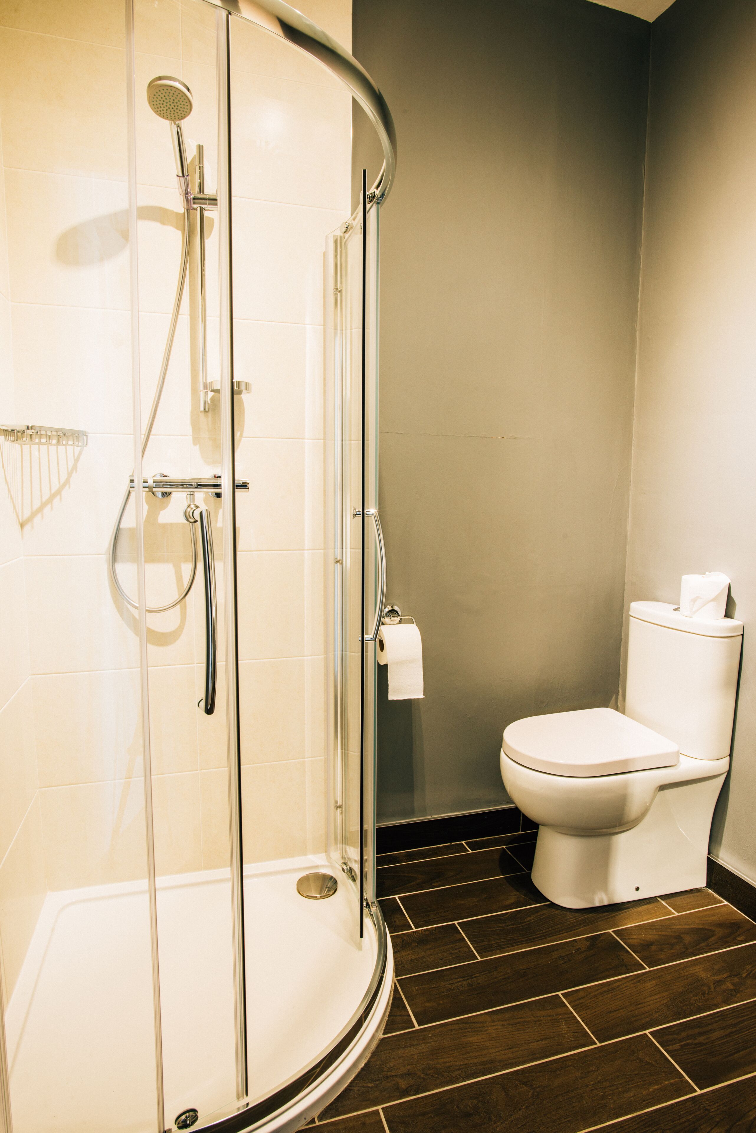 double or twin room | bathroom | shower, slippers, towels