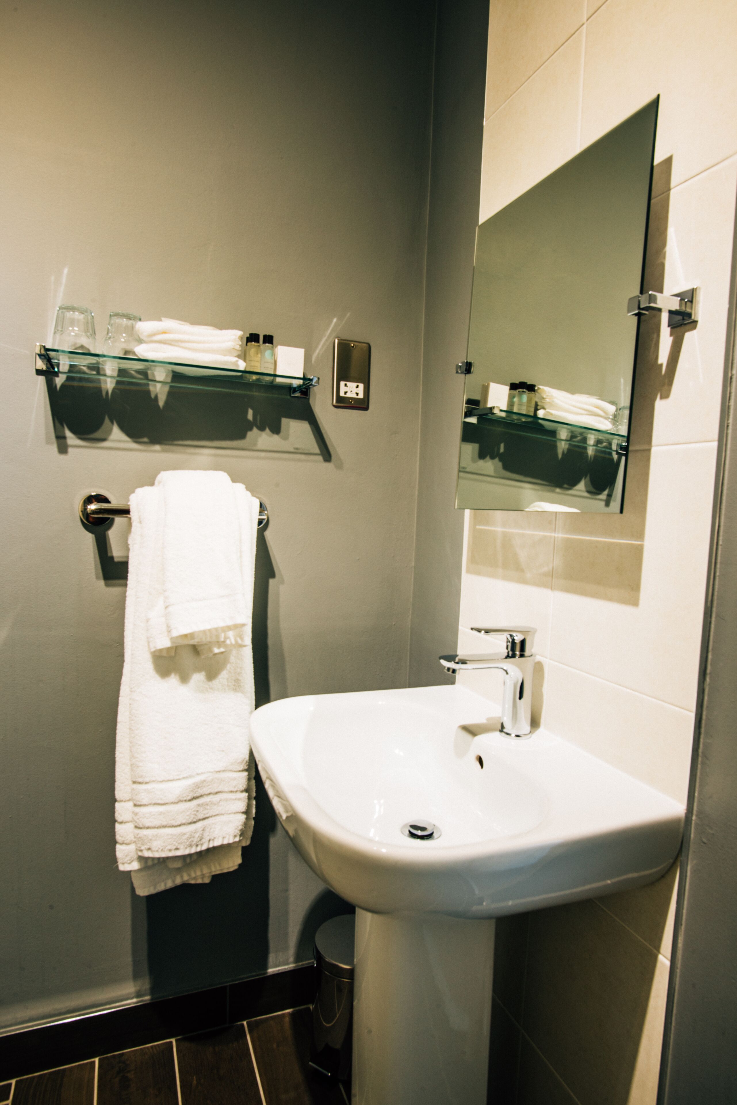 double or twin room | bathroom | shower, slippers, towels