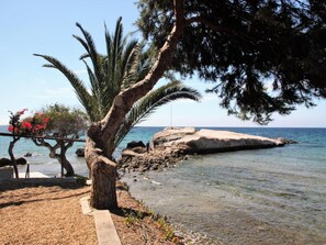 Chaises longues, serviettes de plage