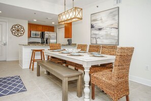 Fridge, microwave, oven, stovetop - Waterscape B210 COMPLETE REMODEL OCEAN & POOL VIEW! BEACH SERVICE! 2 KINGS BEDS! (Fort Walton Beach)