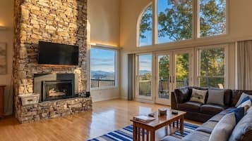 Smart TV, fireplace, video games, offices